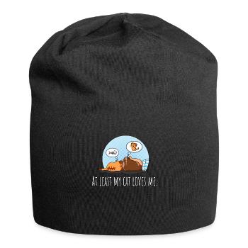 Au moins mon chat m’aime - Cat Owner Dreaming - Bonnet en jersey - noir - Devant