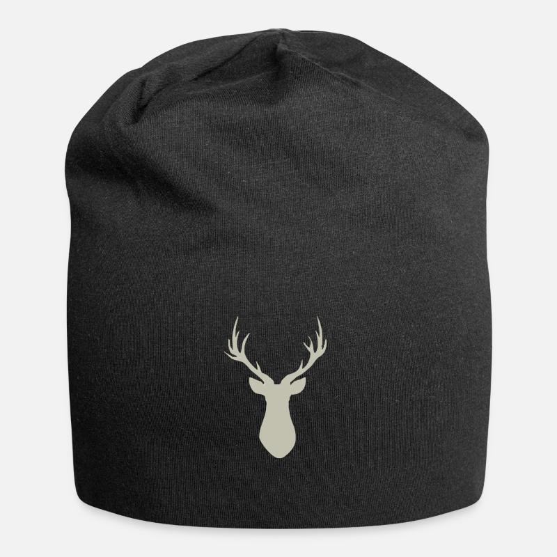 Deer antlers in silver - Jersey Beanie - black