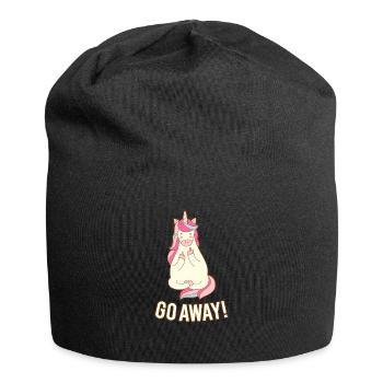 Unicorn Einhorn Geh Weg Mittelfinger Lustig - Jersey-Beanie - Schwarz - Vorne