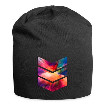 zeitloses Muster Farben Wolken - Jersey-Beanie - Schwarz - Vorne