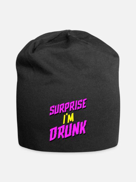 Surprise I'm Drunk - Jersey-Beanie - Schwarz