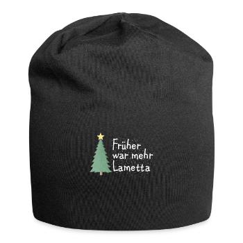 Lametta Weihnachten Baum Ironie Anti Xmas Spruch - Jersey-Beanie - Schwarz - Vorne