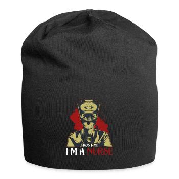 Krankenschwester - Jersey-Beanie - Schwarz - Vorne