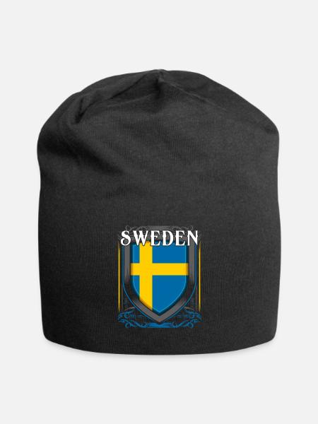 Schweden - Jersey-Beanie - Schwarz