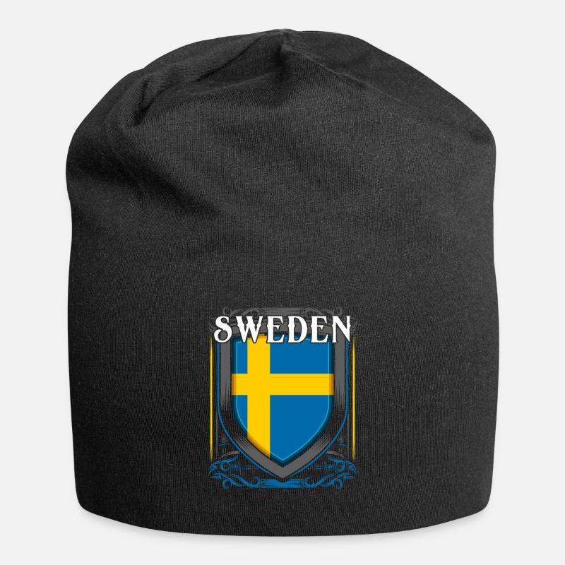 Schweden - Jersey-Beanie - Schwarz