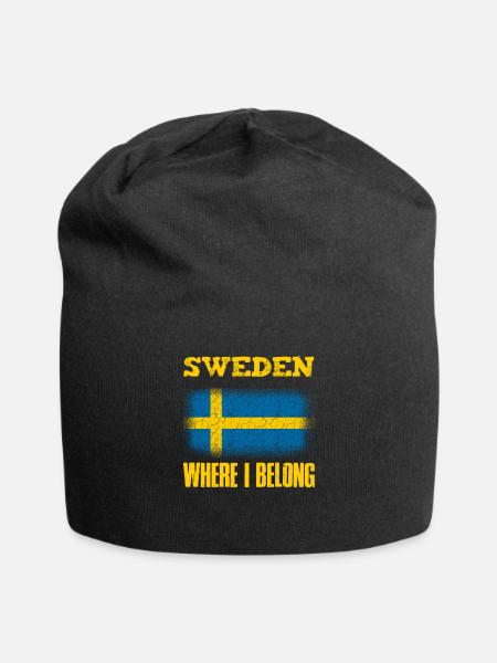 Schweden - Jersey-Beanie - Schwarz