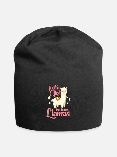 Lama - Jersey-Beanie - Schwarz