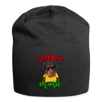 Reggae Musik Affe Geschenk Geschenkidee - Jersey-Beanie - Schwarz - Vorne
