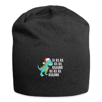 Dinosaurier Weihnachten - Jersey-Beanie - Schwarz - Vorne