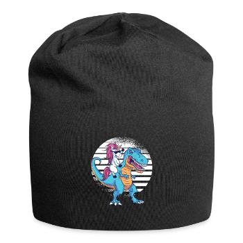 Licorne sur Dino T-Shirt Cadeau Dinosaure Trex - Bonnet en jersey - noir - Devant