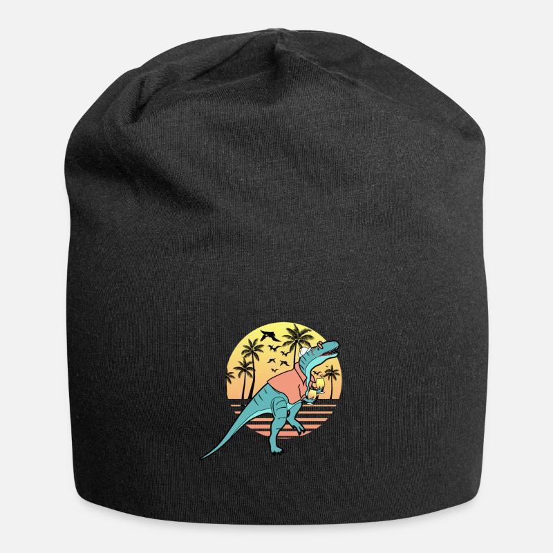 dinosaurier - Jersey-Beanie - Schwarz