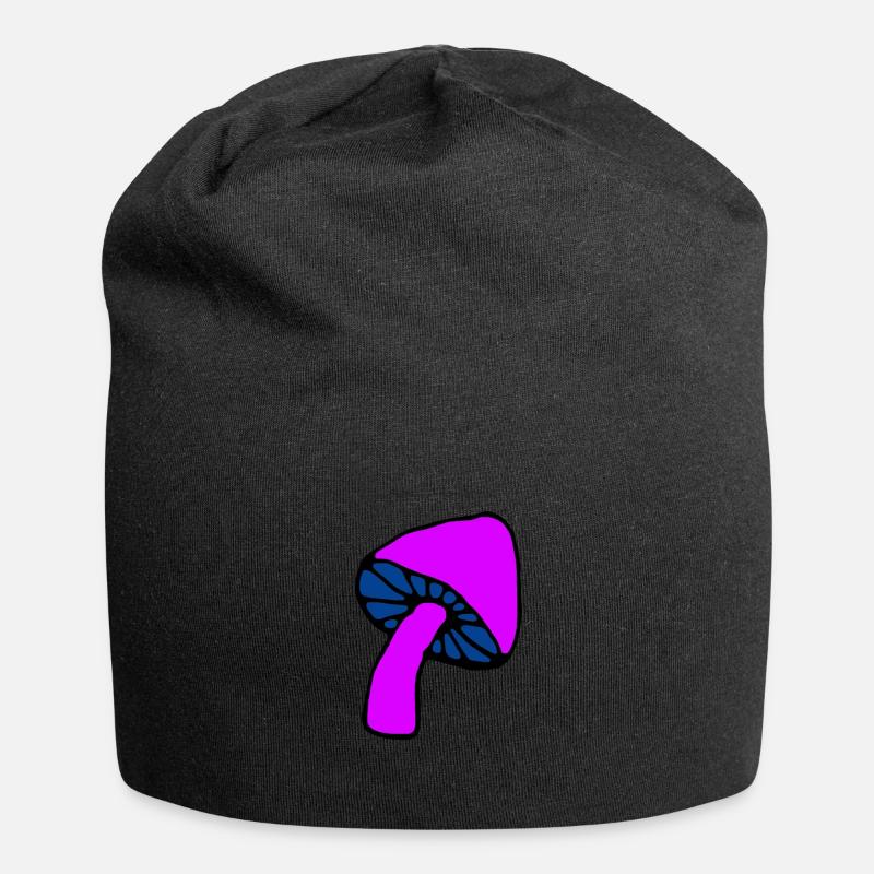 Mushroom psychedelic - Jersey Beanie - black