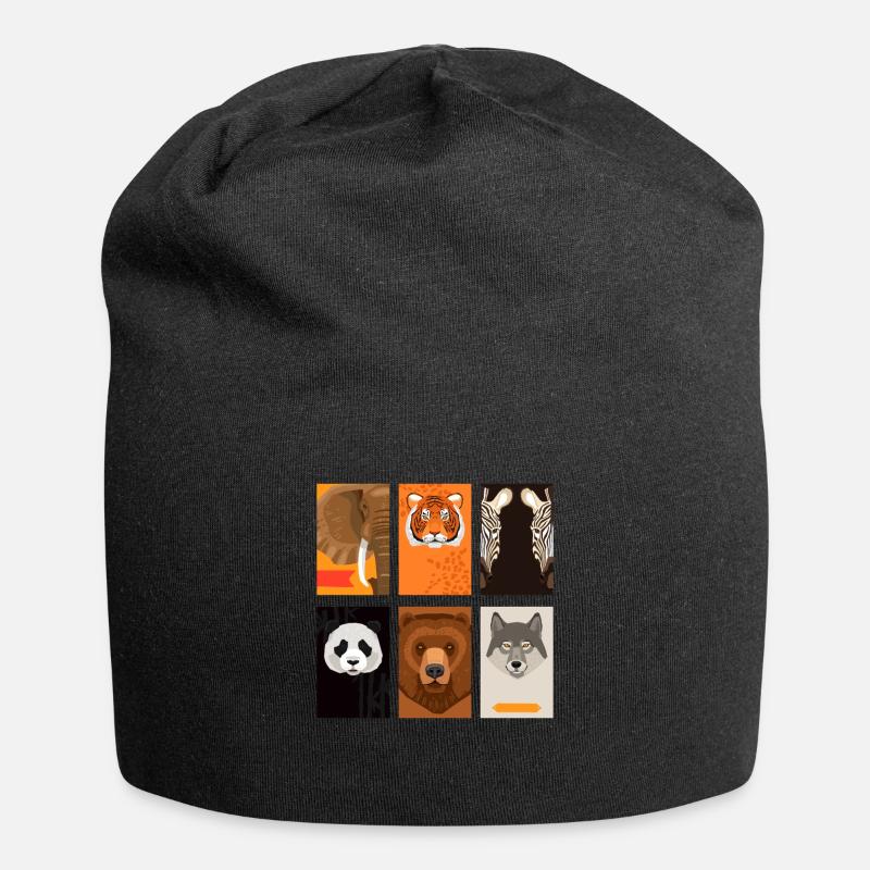 Animaux sauvages - Bonnet en jersey - noir
