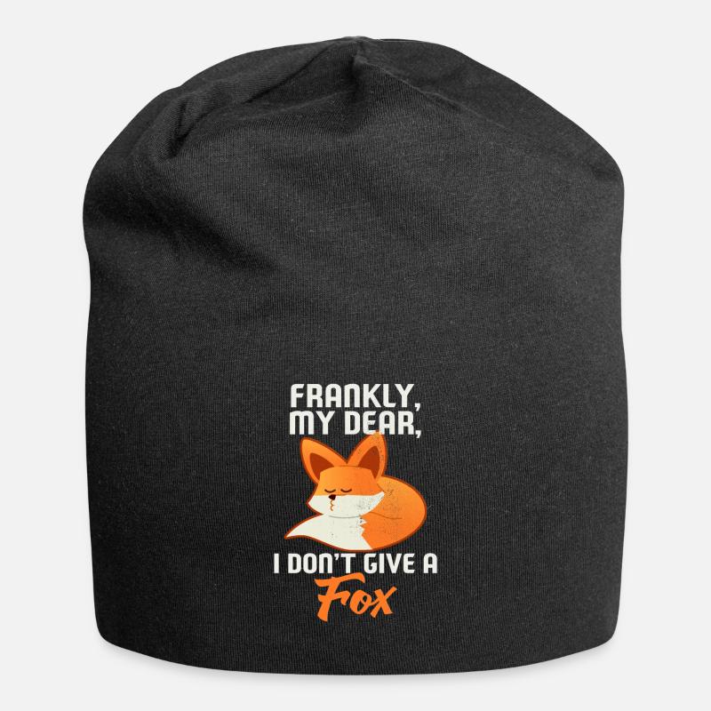 Frankly My Dear I Dont Give A Fox Geschenk - Jersey-Beanie - Schwarz