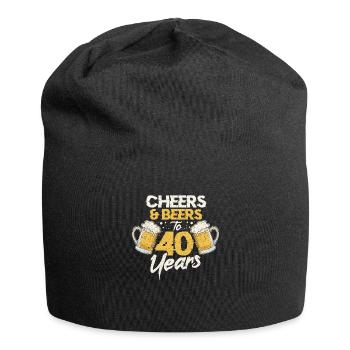 40. Geburtstag 40 Jahre Geburtstag Bier Geschenk - Jersey-Beanie - Schwarz - Vorne