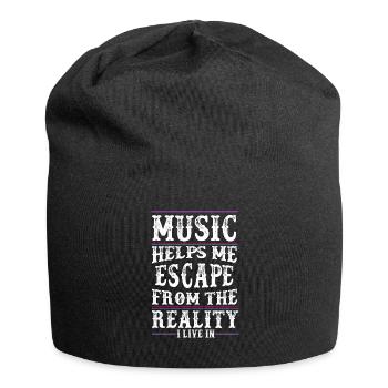 La musique m'aide - Music Love - Citation Musique - Bonnet en jersey - noir - Devant