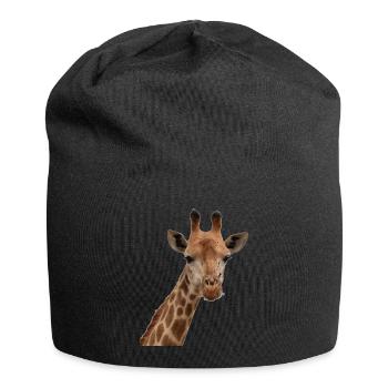 Giraffe, Tier Zoo, lüstig witzig - Jersey-Beanie - Schwarz - Vorne