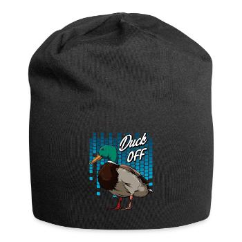 Trendy Duck Word Game | Duck off bird gift - Jersey Beanie - black - Front