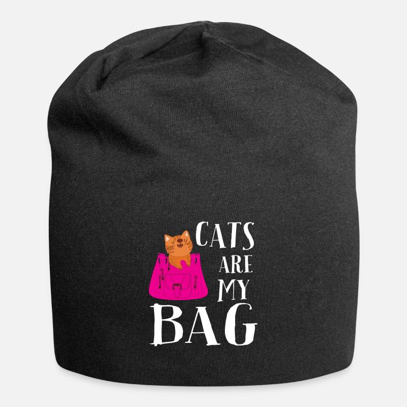 Les chats sont mon sac - Bonnet en jersey - noir