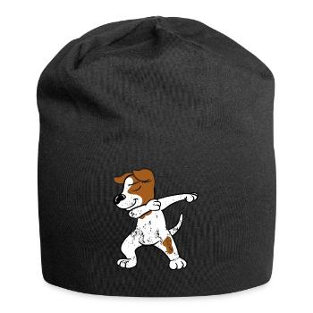 Retro Vintage Dabbing Dab Jack Russell Terrier - Jersey-Beanie - Schwarz - Vorne