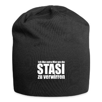 Geschenkidee Spruch social Media - Jersey-Beanie - Schwarz - Vorne