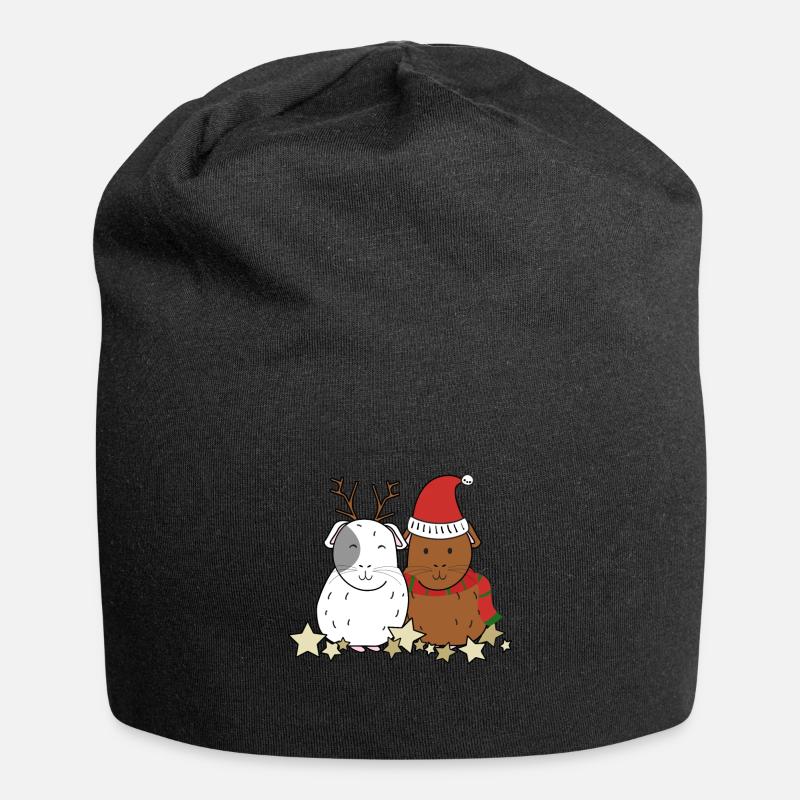 Guinea pig christmas - Jersey Beanie - black
