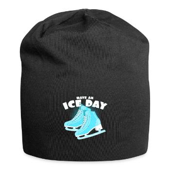 Have An Ice Day | Eiskunstlauf Wortspiel Geschenk - Jersey-Beanie - Schwarz - Vorne