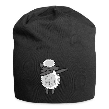 Retro Vintage Grunge Style Dabbing Dab Schaf Lamm - Jersey-Beanie - Schwarz - Vorne