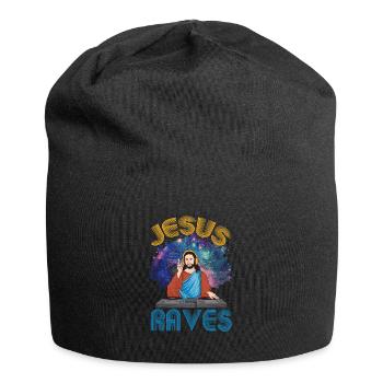 Jesus Raves Techno Raver Party Festival Cadeau - Bonnet en jersey - noir - Devant