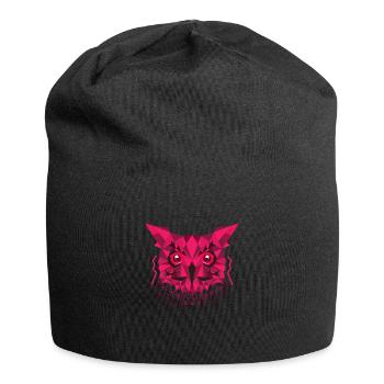 Owl - owl's head - cryptic - animal - Jersey Beanie - black - Front