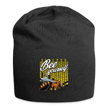Bee Yourself honey bee pun game insect gift - Jersey Beanie - black - Front