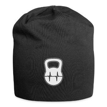 Kettlebell Heartbeat-EKG-Geschenk - Jersey-Beanie - Schwarz - Vorne