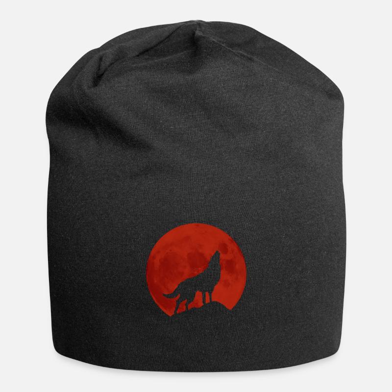 wolf - Jersey Beanie - black
