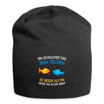 Lieber ein schlechter Tag beim Angeln - Jersey-Beanie - Schwarz - Vorne