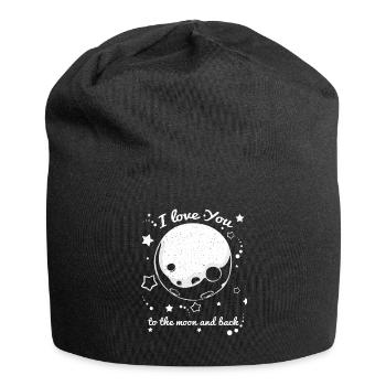 I Love You To The Moon And Back | Love gift - Jersey Beanie - black - Front