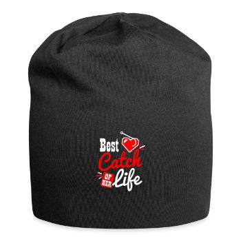 Paare, die besten Fang ihres Lebens-Geschenks fischen - Jersey-Beanie - Schwarz - Vorne
