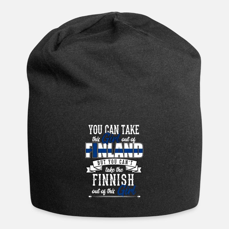 Finnland - Jersey-Beanie - Schwarz