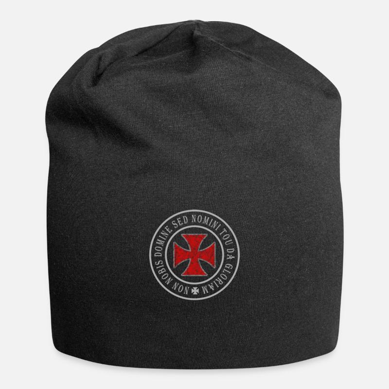 Knights Templar Cross Knight Medieval Gift - Jersey Beanie - black