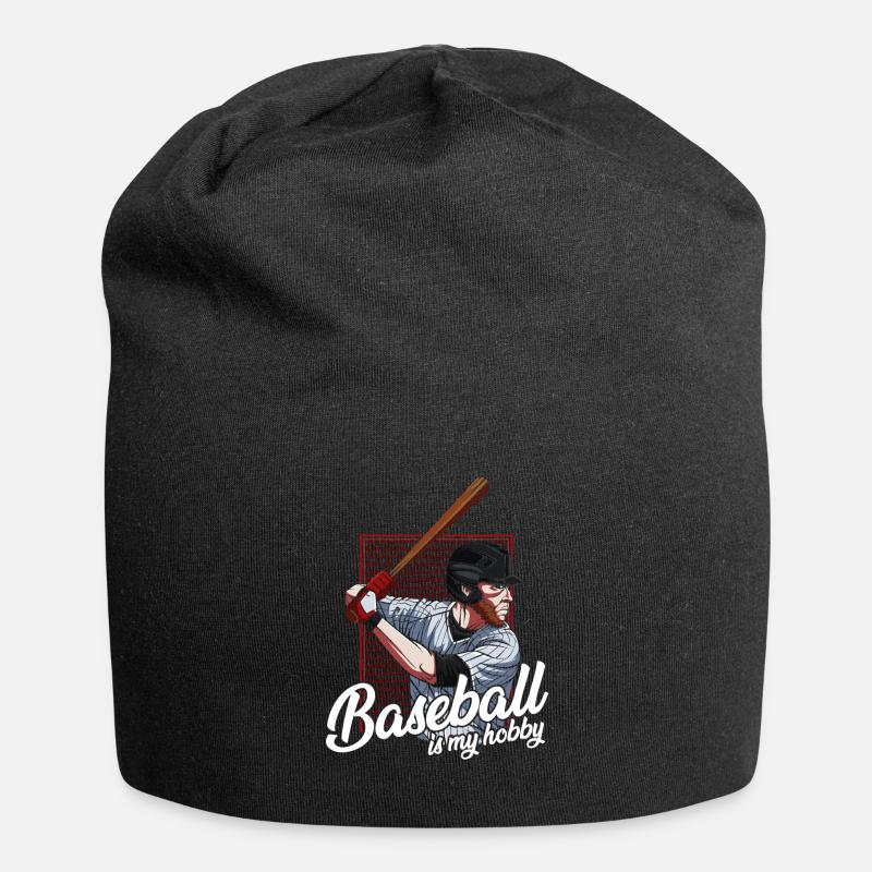 Baseballspieler - Jersey-Beanie - Schwarz