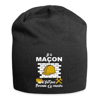 Maçon Shirt • Metier des forts • Maçon Cadeau - Bonnet en jersey - noir - Devant