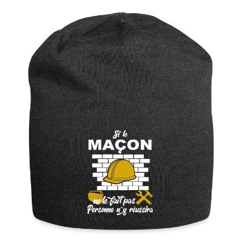 Maçon Shirt • Metier des forts • Maçon Cadeau - Bonnet en jersey - charbon - Devant