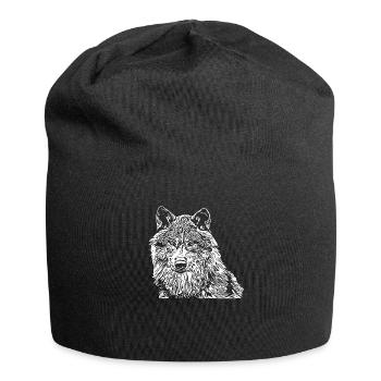 Wolf - Jersey-Beanie - Schwarz - Vorne