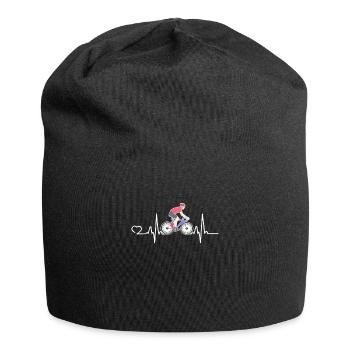 Fahrrad Rad Rennrad Radsport Herzschlag Geschenk - Jersey-Beanie - Schwarz - Vorne