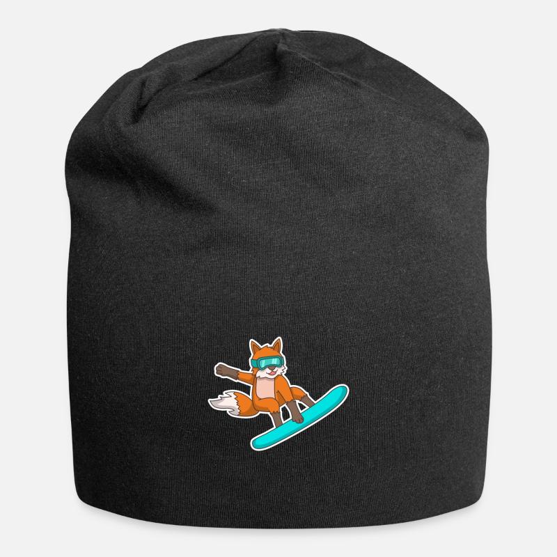 Fuchs Snowboard Geschenk Snowboarder - Jersey-Beanie - Schwarz