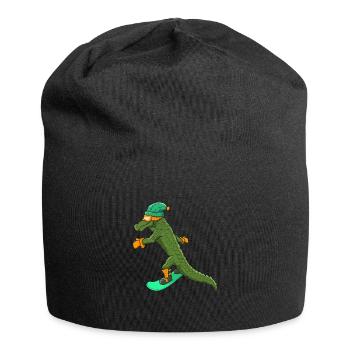 Crocodile Snowboard Gift Snowboarder Kids - Jersey Beanie - black - Front