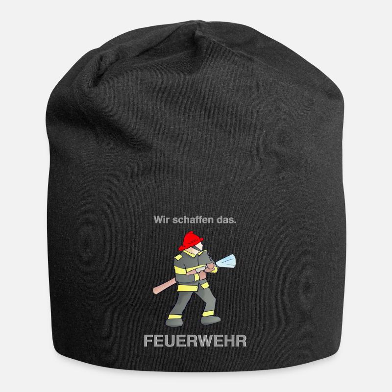 FEUERWEHR * Wir schaffen das. - Jersey-Beanie - Schwarz