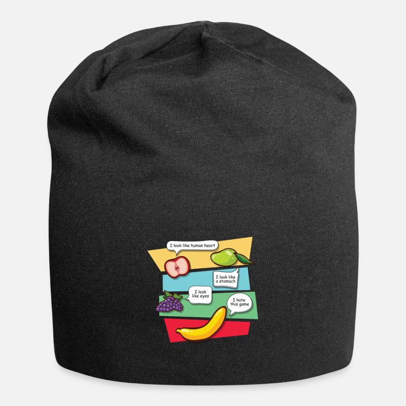 Lustige Früchte - Jersey-Beanie - Schwarz