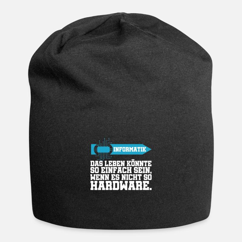 Informatik Das Leben könnte einfach sein Hardware - Jersey-Beanie - Schwarz