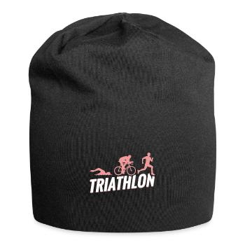Triathlon natation cyclisme cadeau course à pied - Bonnet en jersey - noir - Devant