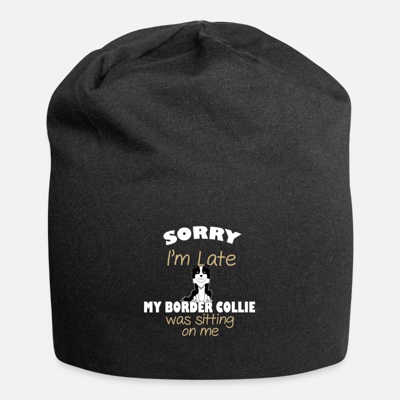 border collie - Jersey Beanie - black